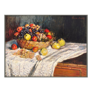 Impression Photo Monet - Pommes et raisins, peinture de la vie mort