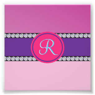 Impression Photo Monogramme rose magenta