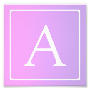Impression Photo Monogramme simple   Ombre subtil rose/violet