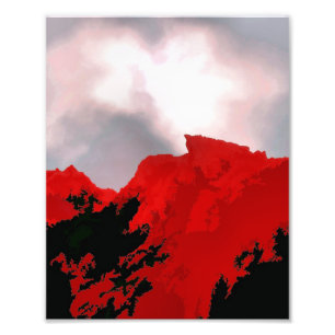 IMPRESSION PHOTO MONTAGNE ROUGE