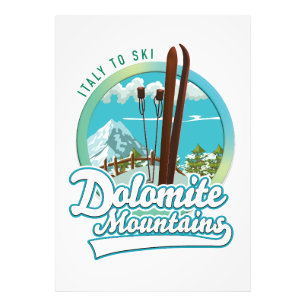 Impression Photo montagnes de dolomite italie logo ski