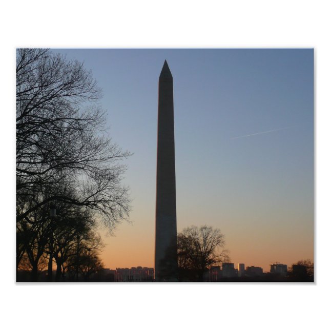 Impression Photo Monument de Washington au coucher du soleil (Devant)