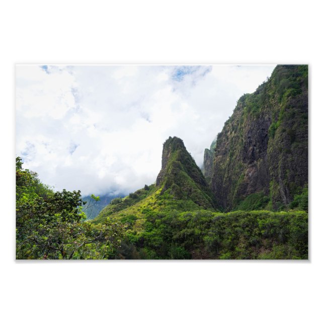 Impression Photo monument d'état de l'aiguille de iao à maui hawaii (Devant)
