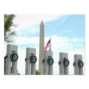 Impression Photo Monument Washington et mémorial de la Seconde Guer