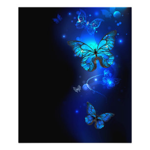 Impression Photo Morpho Butterfly in the Dark Background