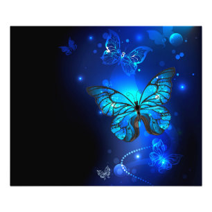 Impression Photo Morpho Butterfly in the Dark Background