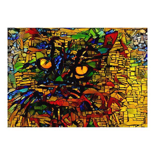 Impression Photo Mosaïque colorée Chat Art Prin (Devant)
