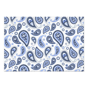 Impression Photo Motif Blue Paisley