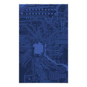 Impression Photo Motif de carte mère Geek bleu