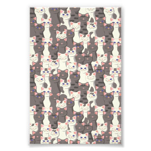 Impression Photo Motif de chats blancs et gris