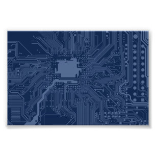 Impression Photo Motif de circuit Geek bleu