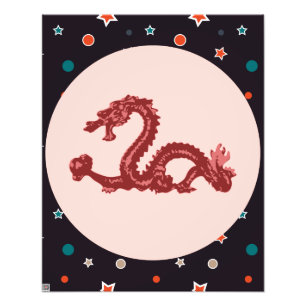 Impression Photo Motif d'étoile de dragon chinois Art fantastique