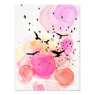 Impression Photo motif d'oiseaux colorés Abstraits