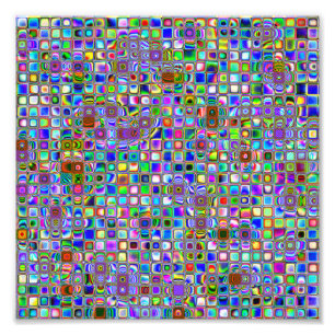 Impression Photo Motif en mosaïque texturée arc-en-ciel psychéd