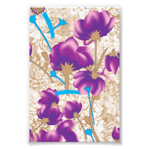 Impression Photo Motif floral vif avec violet et bleu f