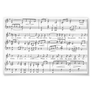Impression Photo Motif noir et blanc de musique de feuille