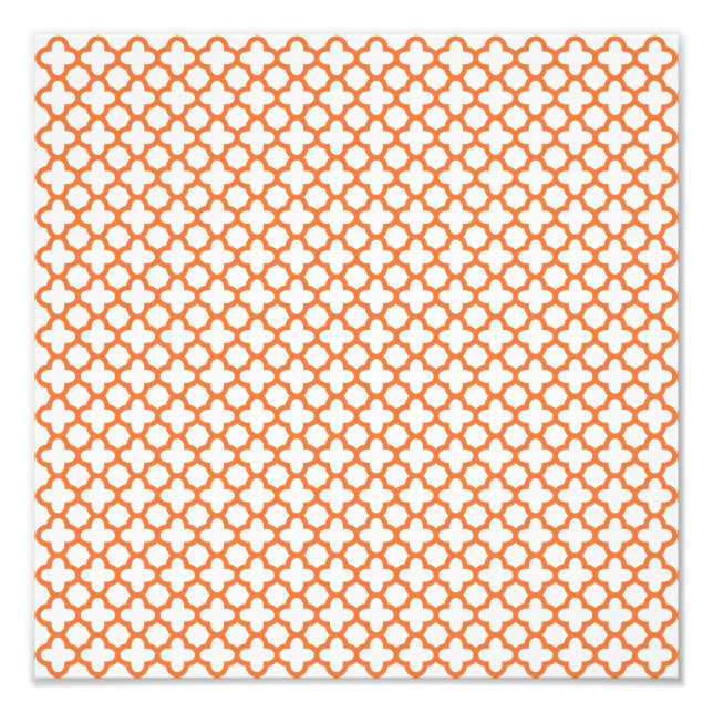 Impression Photo Motif Quatrefoil Orange (Devant)