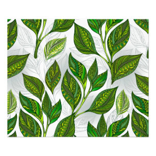 Impression Photo Motif sans couture avec Feuilles de thé vert