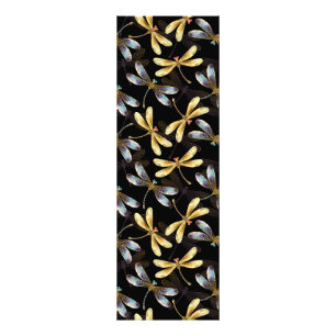 Impression Photo Motif sans couture avec libellules d'or