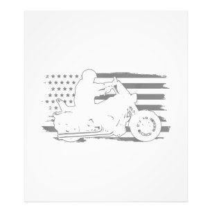 Impression Photo Moto Patriotique Vintage American Flag Biker