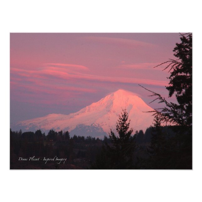 Impression Photo Mt.. Hood Janvier coucher du soleil (Devant)