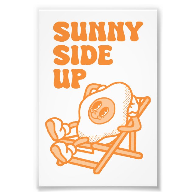Impression Photo Mur cool Art Sunny Side Up Funky Retro Print (Devant)