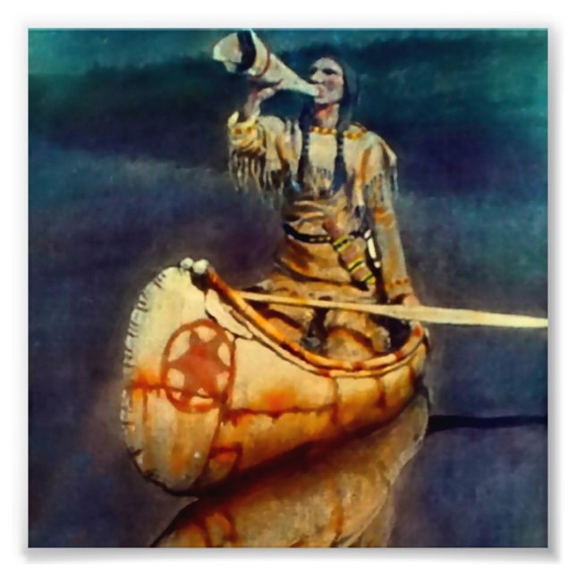 Impression Photo N C Wyeth Peinture occidentale "L'appel de l'orign (Devant)