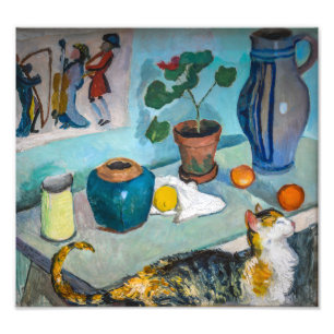 Impression Photo Nature morte avec chat Auguste Macke