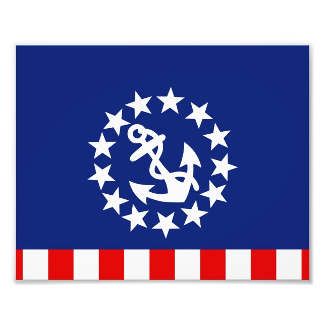 Impression Photo Nautical American Yacht Flag est à la Marina (Devant)
