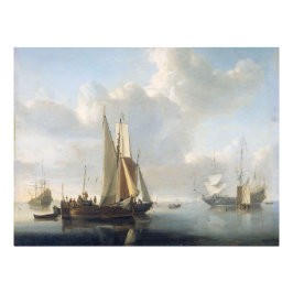 Impression Photo navires avant la côte, Willem van de Velde (II),