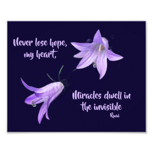 Impression Photo Ne jamais perdre espoir Rumi Citation Inspirationn