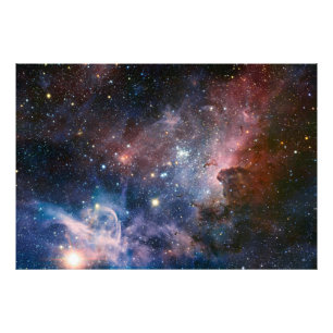 Impression Photo Nébuleuse de la Carène rouge et bleue Télescope Hu