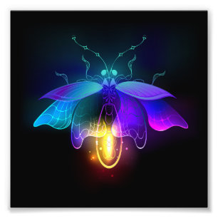 Impression Photo Neon Firefly sur noir