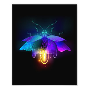 Impression Photo Neon Firefly sur noir