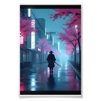 Impression Photo Neon Samurai Nights – Affiche d'anime Cyberpunk To