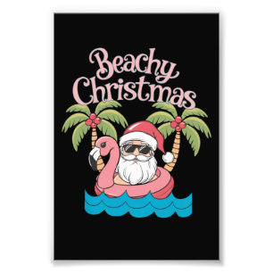 Impression Photo Noël à la plage Vacances tropicales Santa Plage 