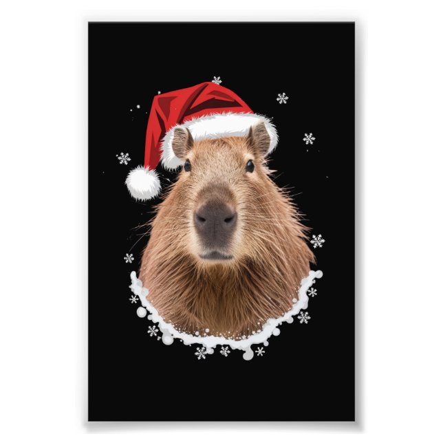 Impression Photo Noël amusant de Capybara (Devant)