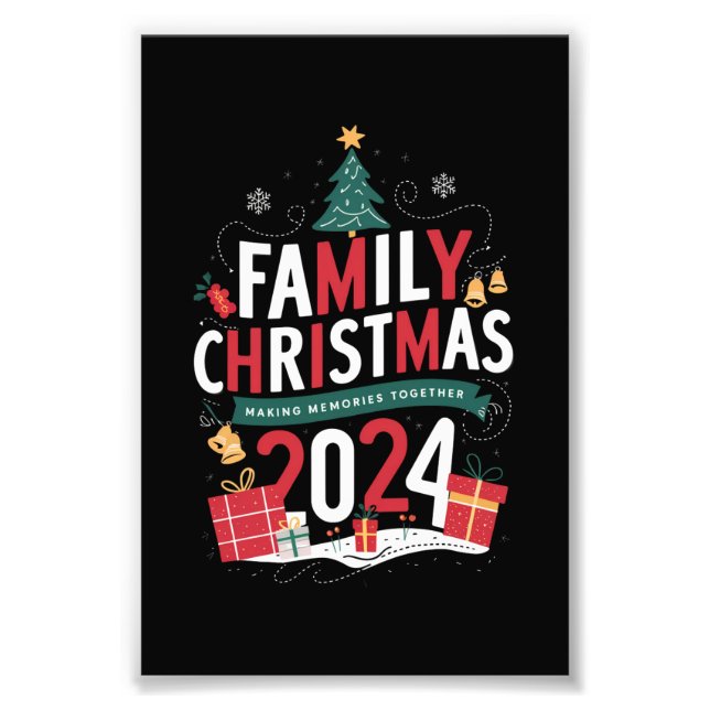 Impression Photo Noël de famille 2024 Rassembler les souvenirs (Devant)