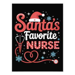 Impression Photo Noël de l'infirmière préférée de Santa 