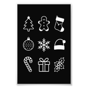 Impression Photo Noël Doodé pain d'épice bonbons Noël