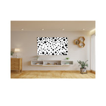 Noir blanc Abstrait Polka Motif moderne
