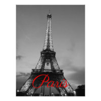 Noir Blanc Paris Nuit Tour Eiffel européenne