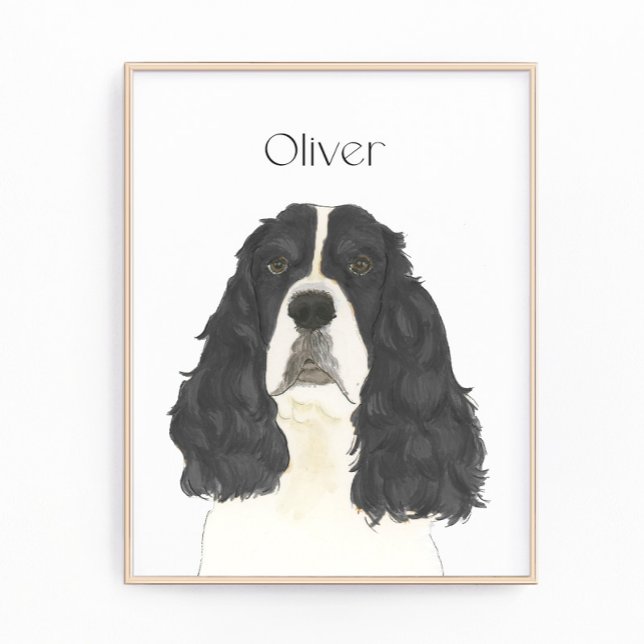 Impression Photo Noir et blanc Springer espagnol Art (Créateur téléchargé)