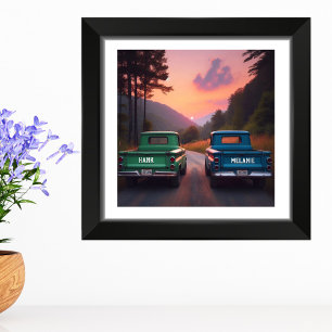 Impression Photo Nostalgie des camions des années 1960 sur Dirt Roa