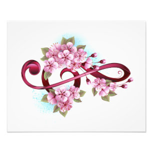 Impression Photo Notes de clef de sol musicales avec fleurs de Saku