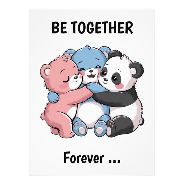 Impression Photo Nounours mignons avec Panda (Devant)