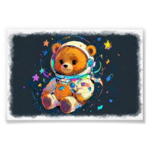 Impression Photo Nounours Teddy Bear Rêvant d'Être un Astronaute
