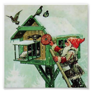 Impression Photo « Nourrir les oiseaux en hiver » de Jenny Nystrom