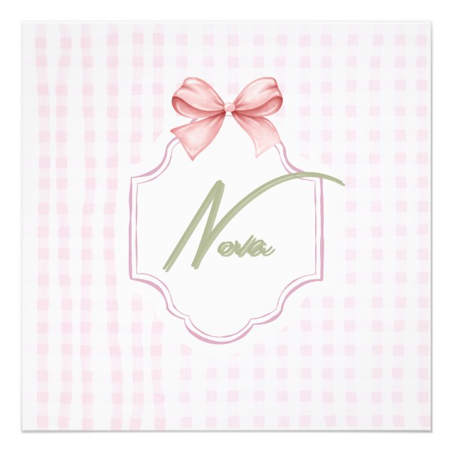 Impression Photo Nourrisson Nova Personnalisée Bow&En vichy (Devant)