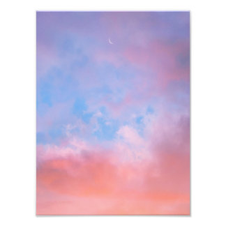 Impression Photo nuage esthétique ciel pastel étoile lumière croiss